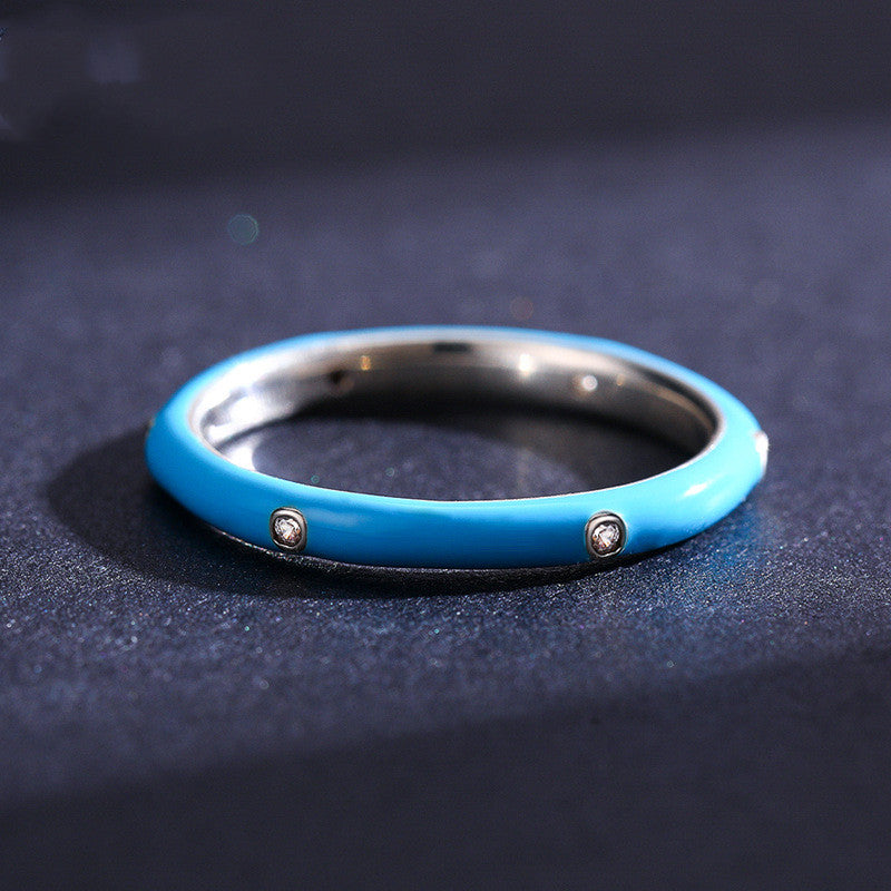 Anello argento smaltato epossidico