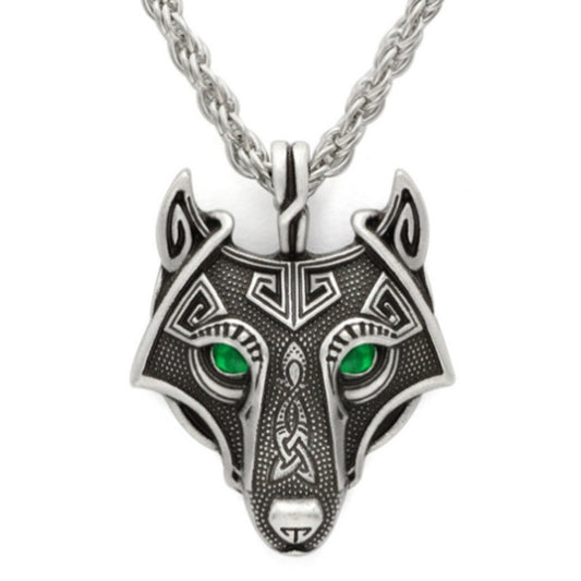 Collana testa di lupo vintage