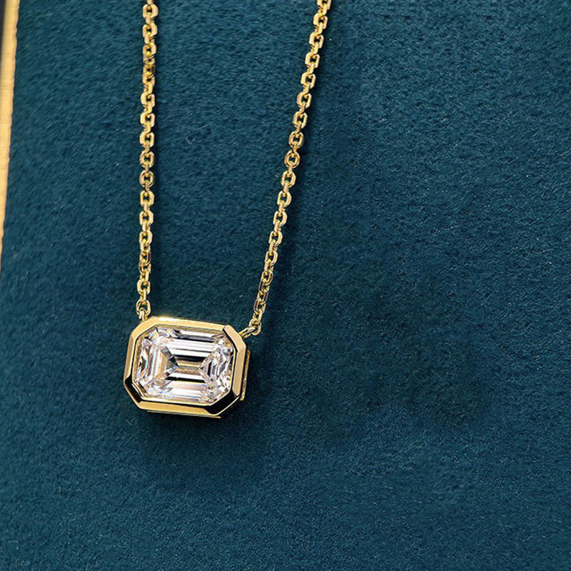 Collana Moissanite Rettangolare