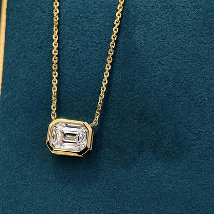 Collana Moissanite Rettangolare