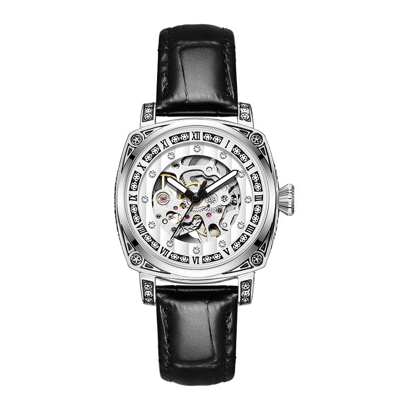 Orologio cinturino pelle luminoso