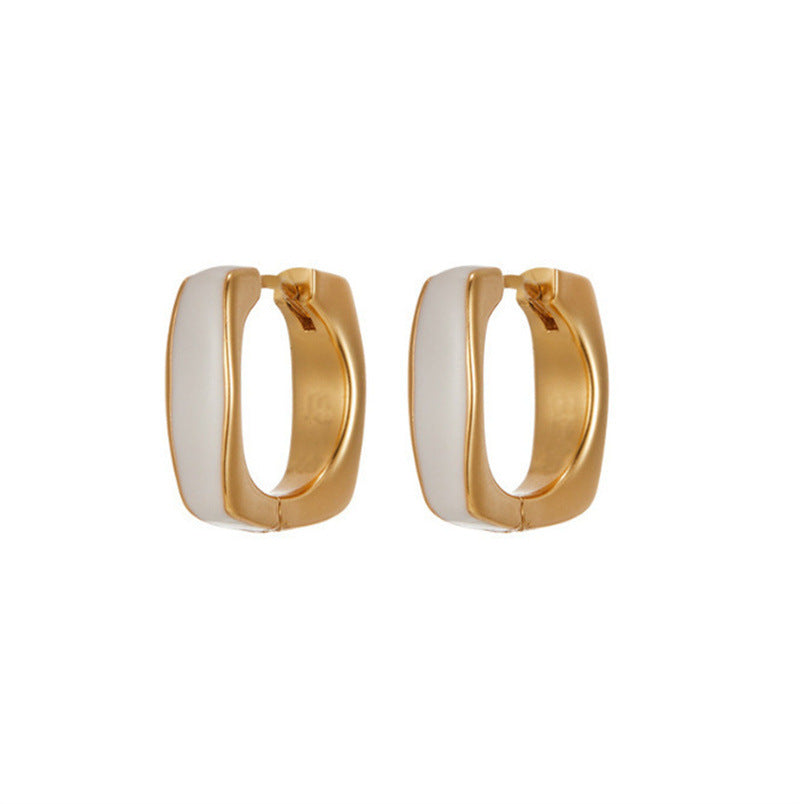 Orecchini clip doppia faccia quadrati