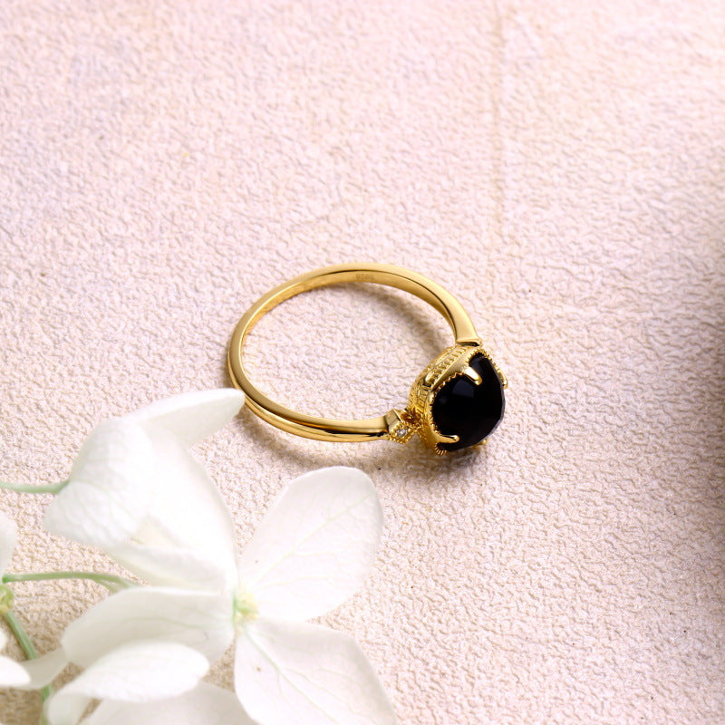 Anello pietra naturale retrò