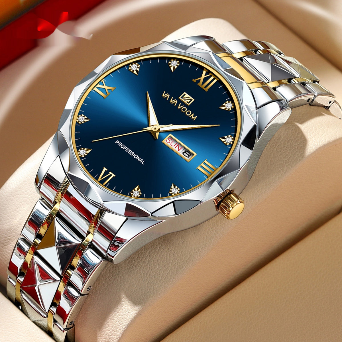 Orologio doppio calendario impermeabile in tungsteno