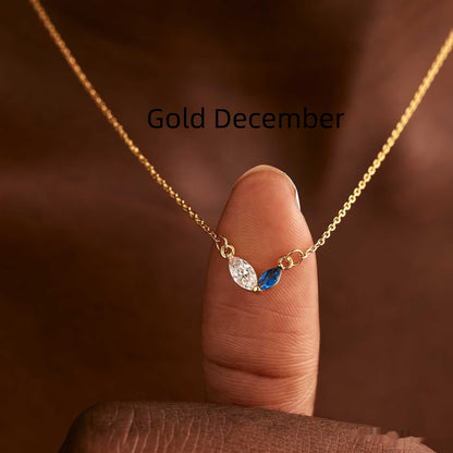 Collana cuore zircone acciaio titanio con pietra natale