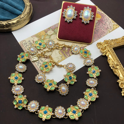 Set Collana Braccialetto Orecchini Fiore