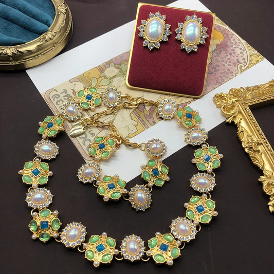 Set Collana Braccialetto Orecchini Fiore
