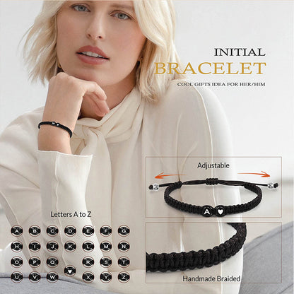 Bracciale intrecciato cuore e lettere