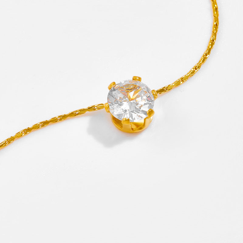 Collana zircone rotonda