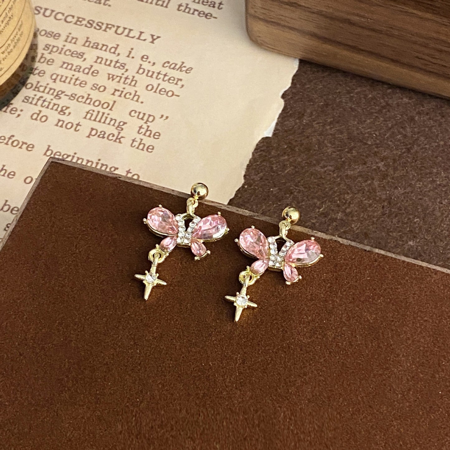 Orecchini farfalla zircone dolci