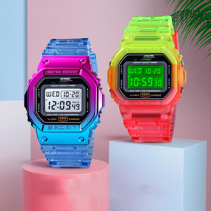 Orologio sportivo cinturino trasparente