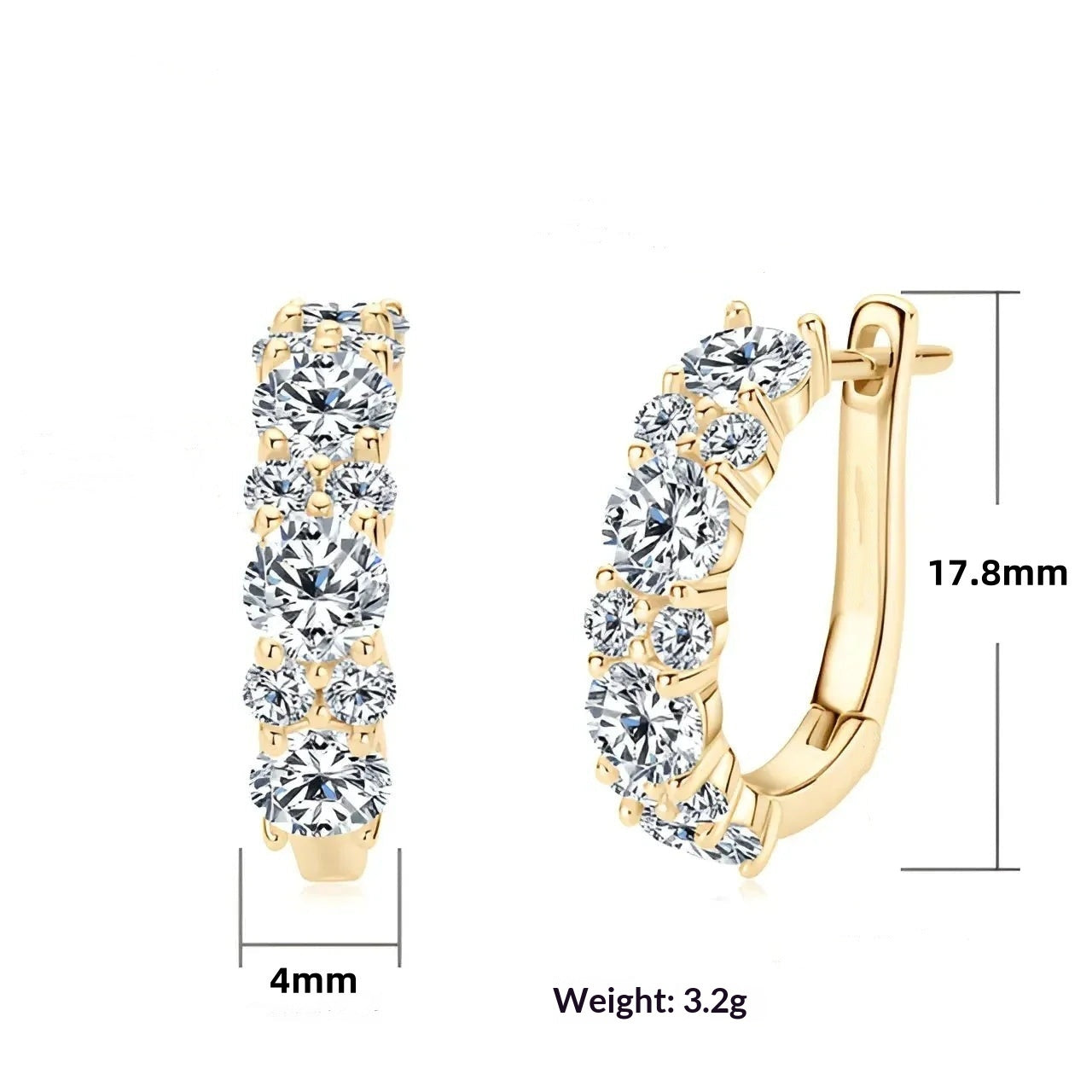 Orecchini zircone taglio europeo