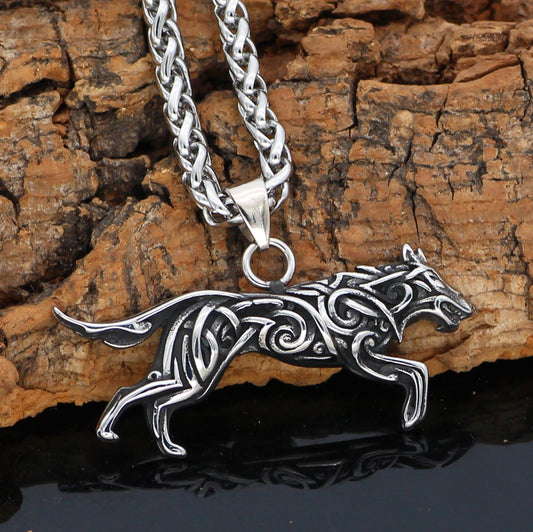 Collana vichinga con lupo