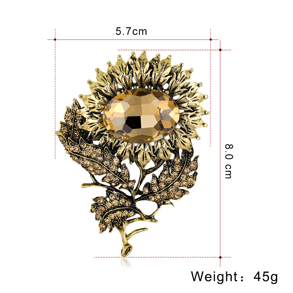 Spilla girasole strass