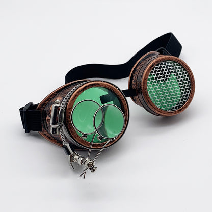 Occhiali steampunk con lente mesh