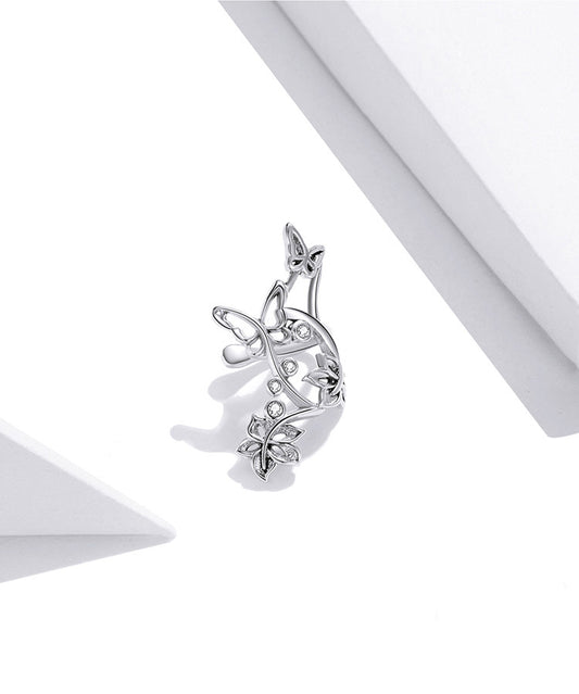 Clip orecchio farfalla in argento