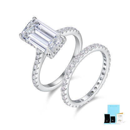 Anello argento moissanite impilabile