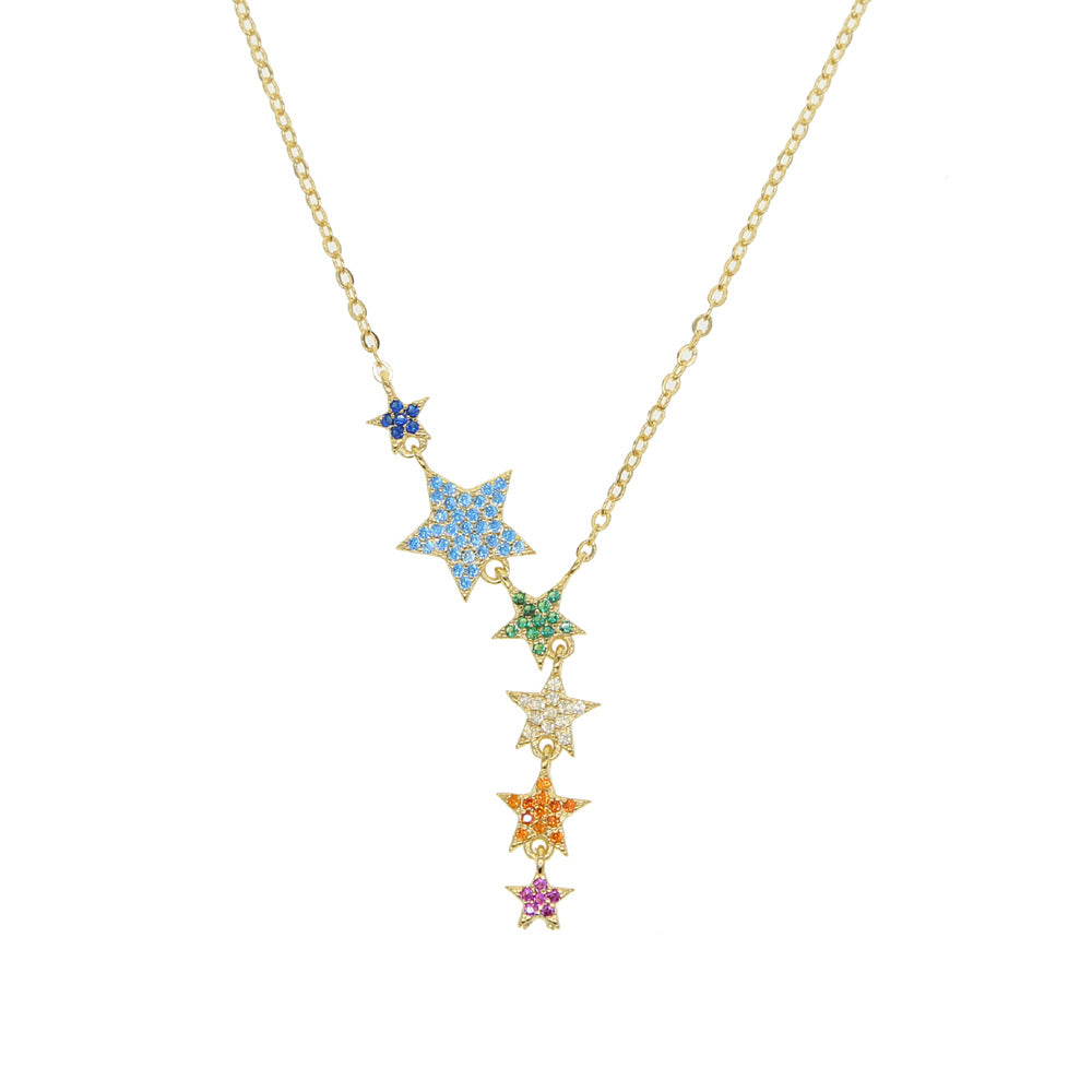 Collana stella zirconi colorata