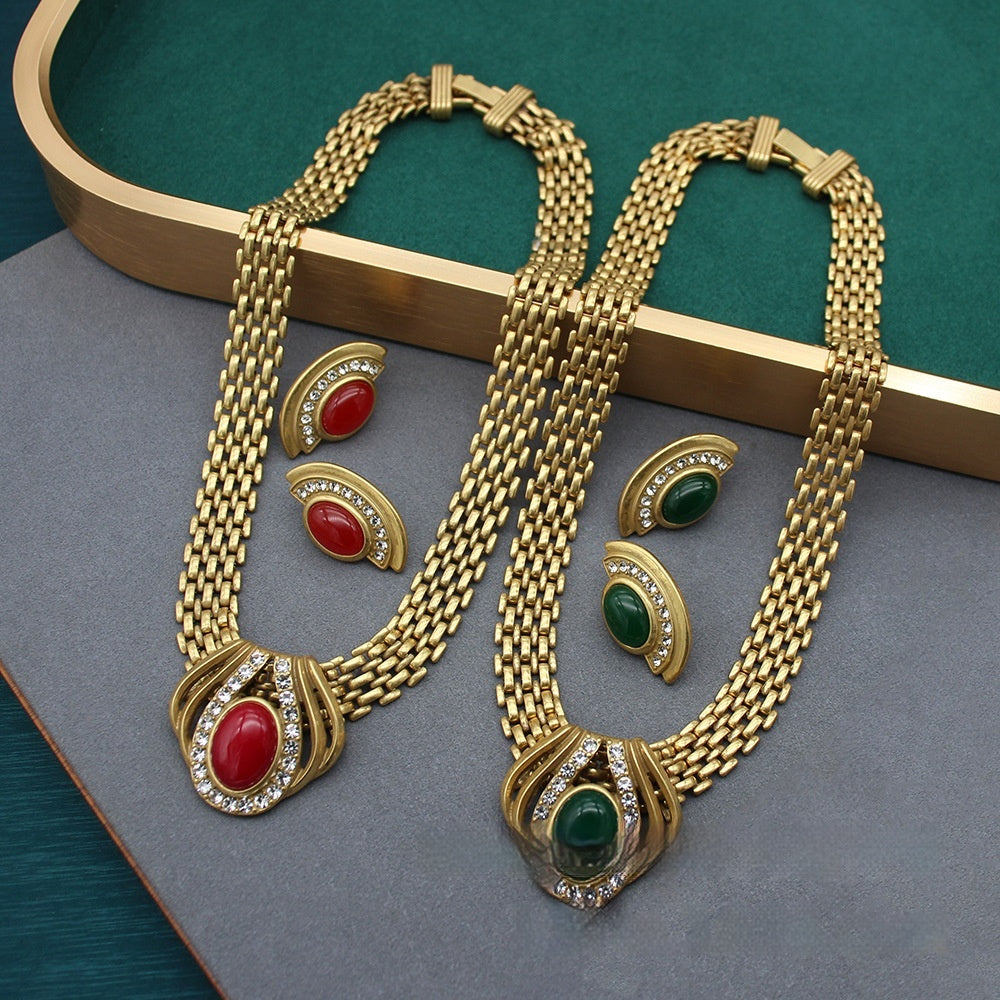 Collana agata rossa e verde