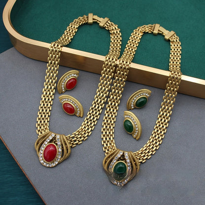 Collana agata rossa e verde
