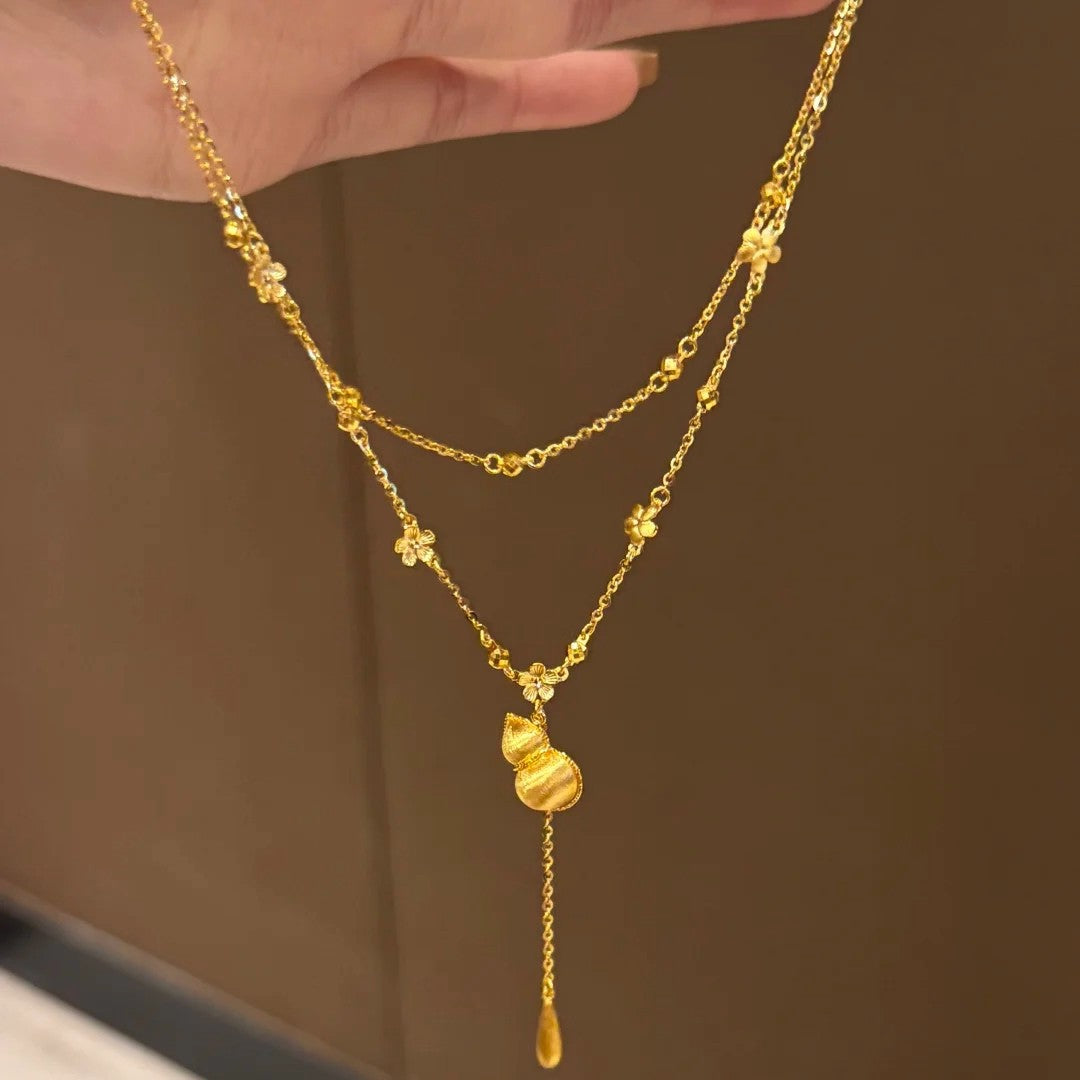 Collana Doppio Filo Fiori e Nappine