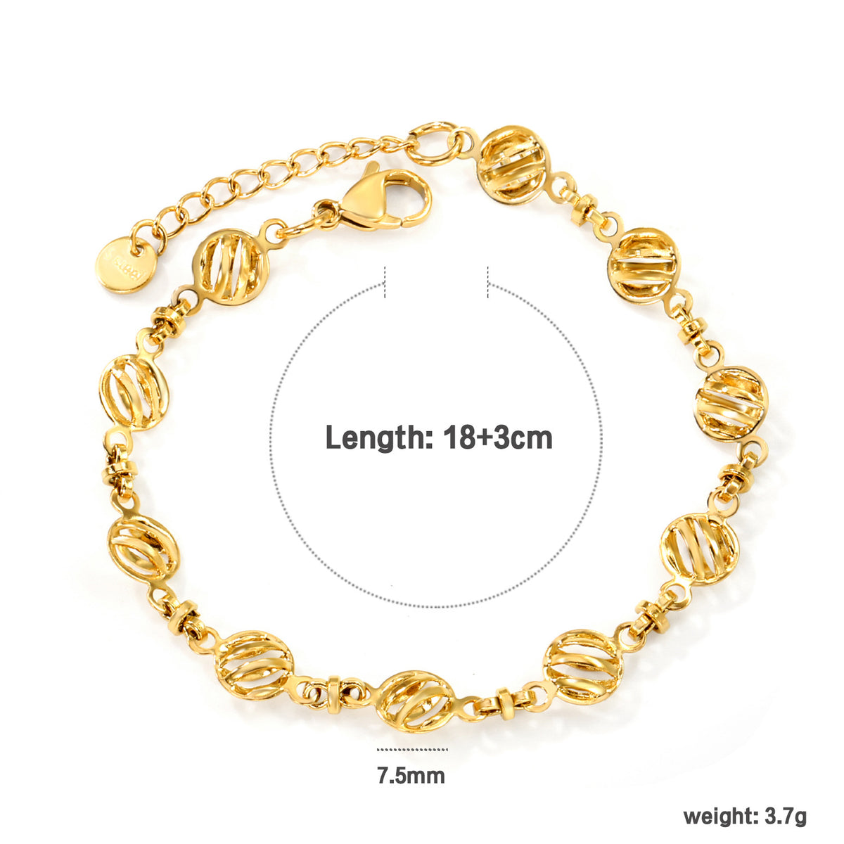 Bracciale ciliegia placcato oro