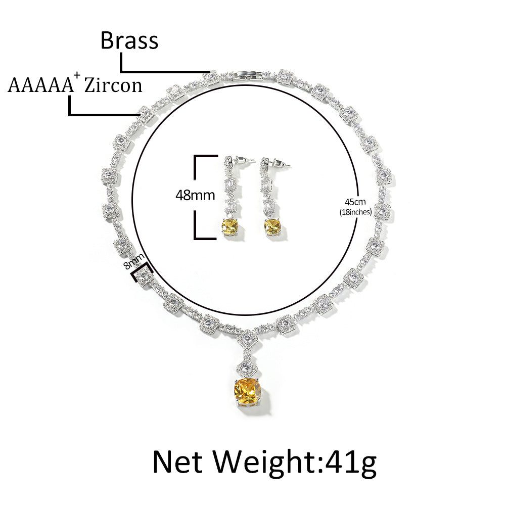 Set collana e orecchini rame zircone