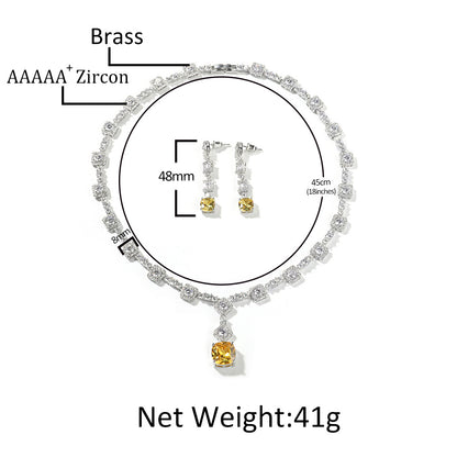 Set collana e orecchini rame zircone