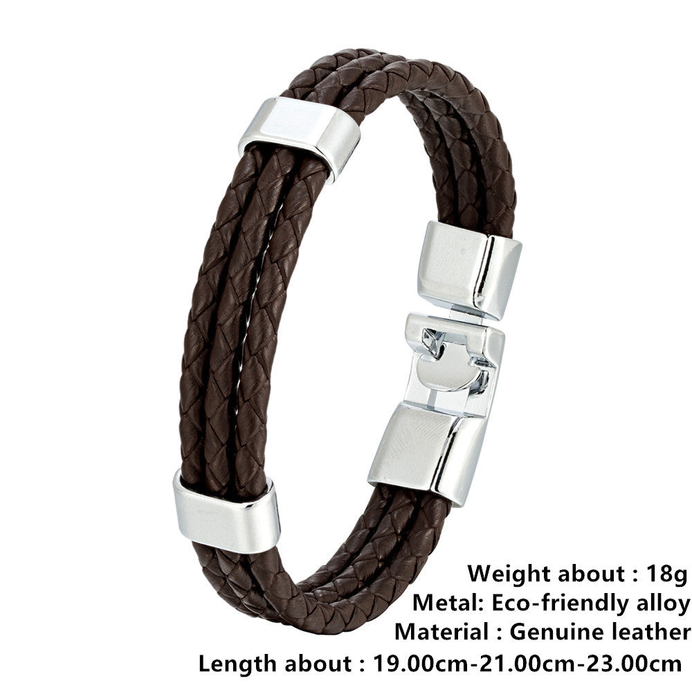 Bracciale pelle intrecciata