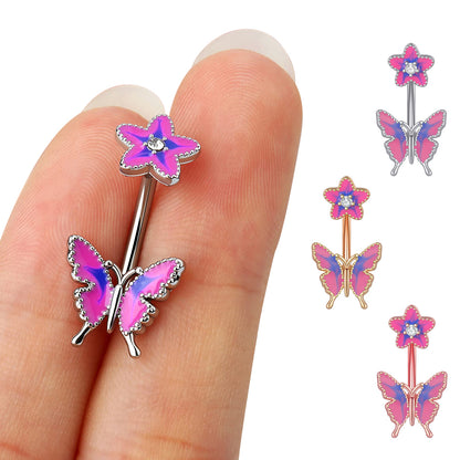 Piercing ombelico farfalla gocciolante