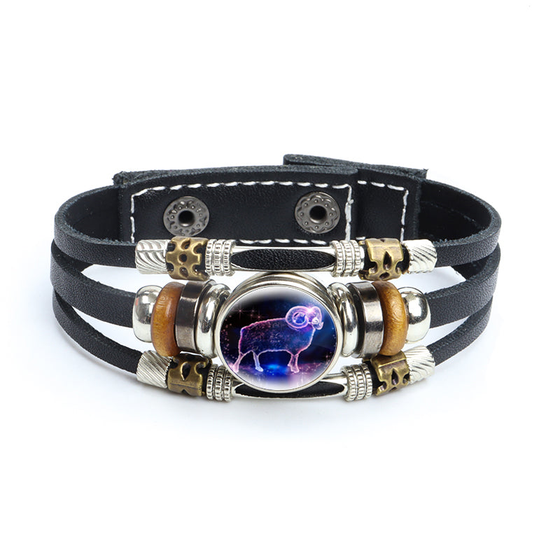Bracciale perle di legno zodiaco