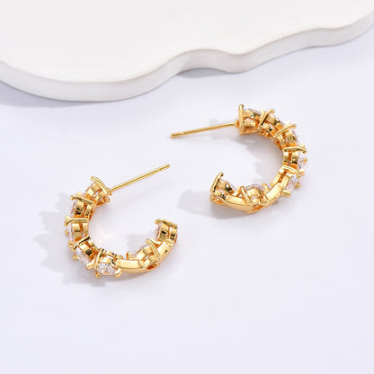 Orecchini a clip C con strass