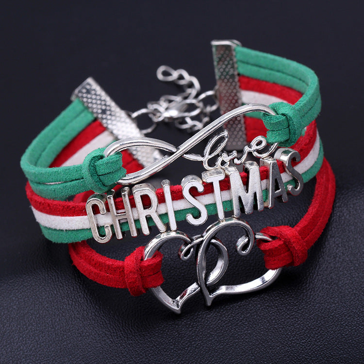 Bracciale intrecciato natalizio