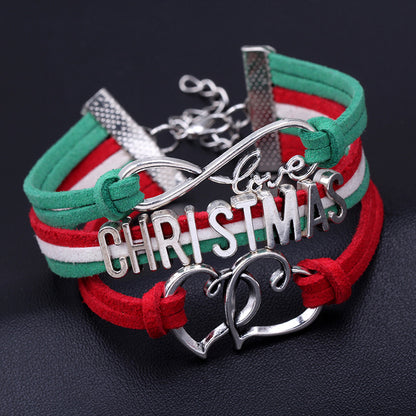Bracciale intrecciato natalizio