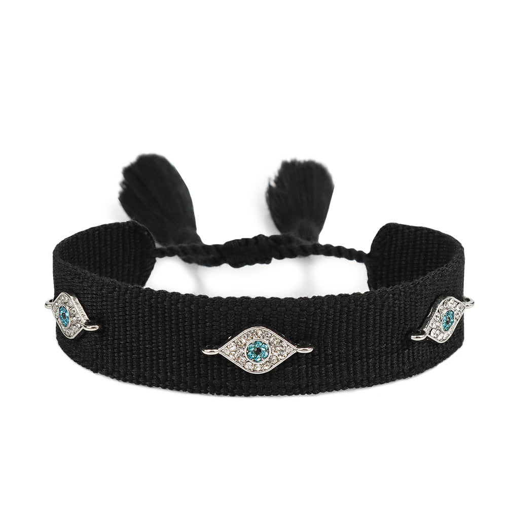 Bracciale occhio blu intrecciato