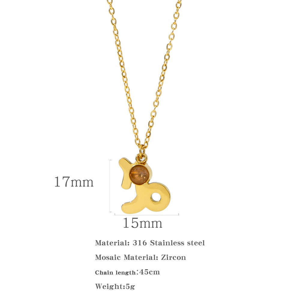 Collana zircone in acciaio inox