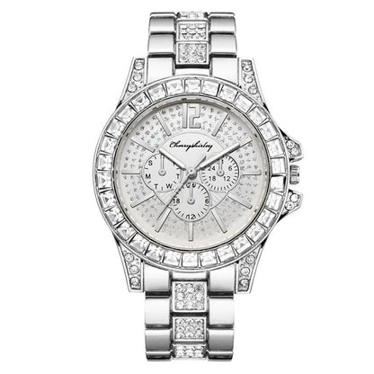 Orologio cronografo acciaio con diamanti