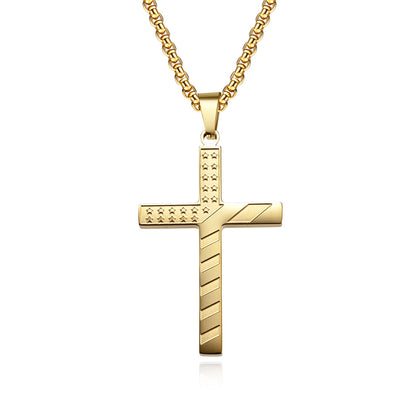 Collana croce titanio con stella