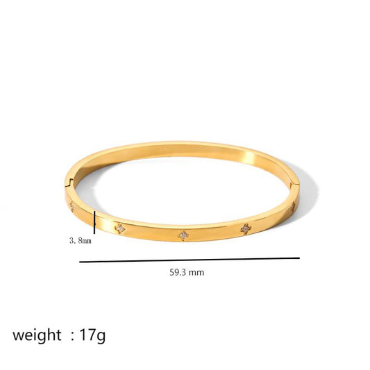 Bracciale titanio stella 6 punte