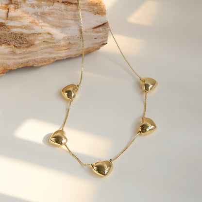 Collana cuori placcati oro