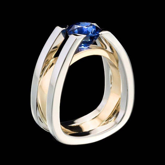 Anello zaffiro bicolore