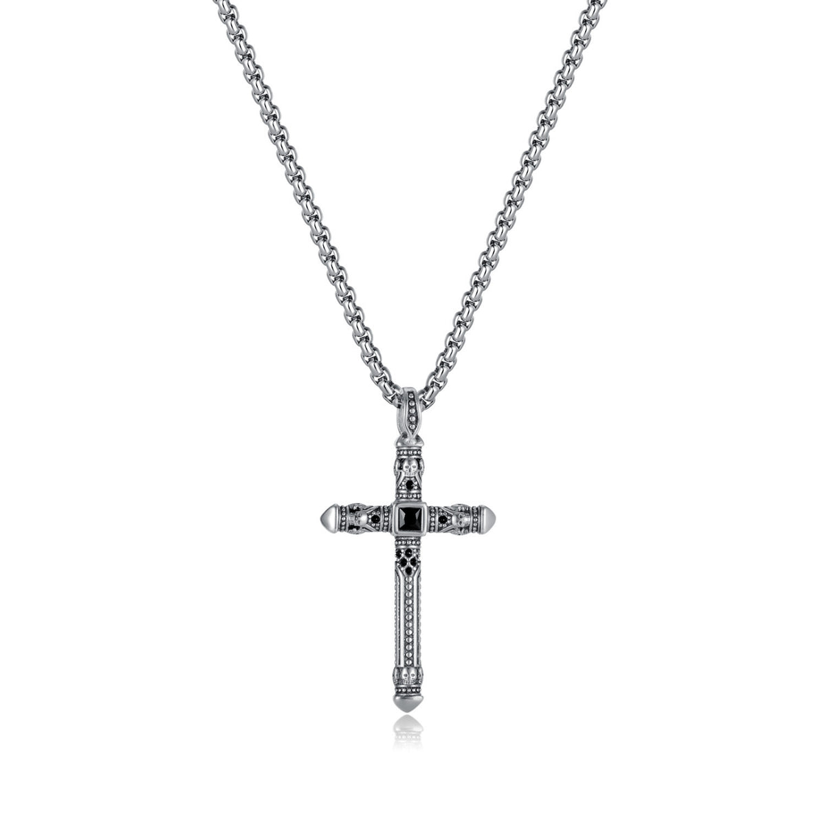 Collana croce vintage titanio