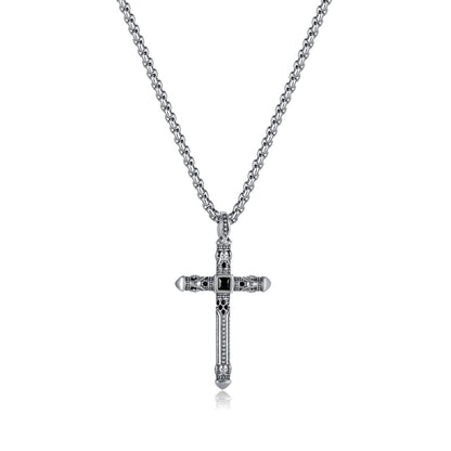 Collana croce vintage titanio