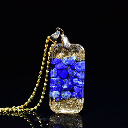 Collana pendente resina cristalli