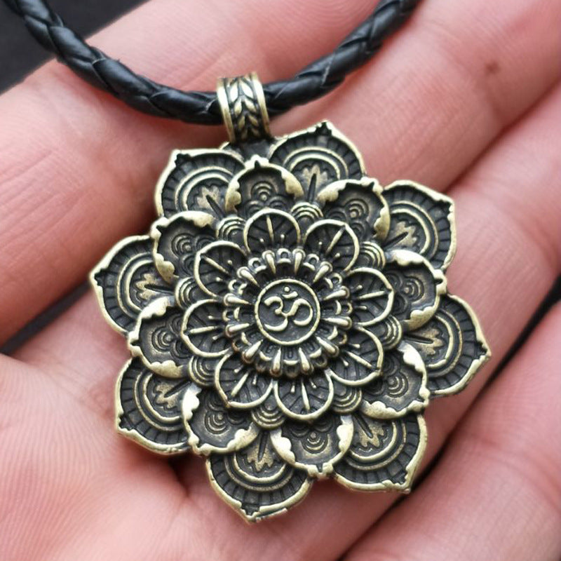 Collana mandala fiore reversibile