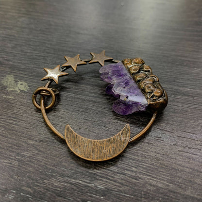 Pendente stella luna ametista