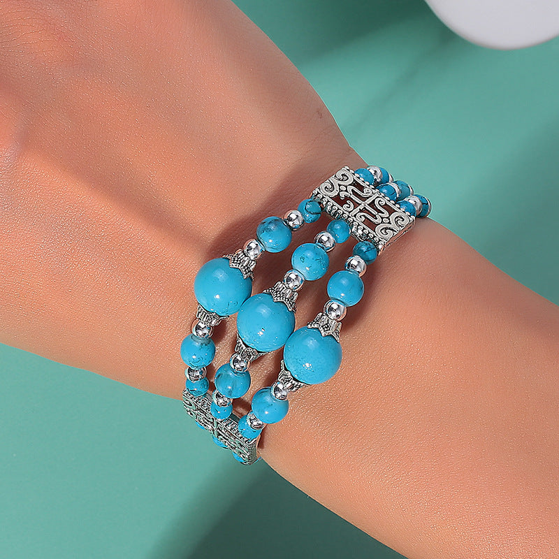 Bracciale turchese perline tibetano