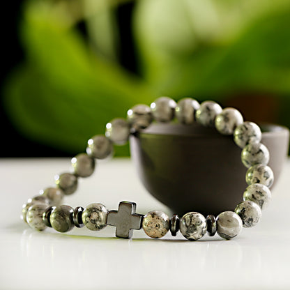 Bracciale croce e legno