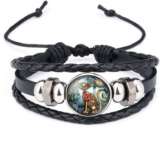 Braccialetto steampunk gatto