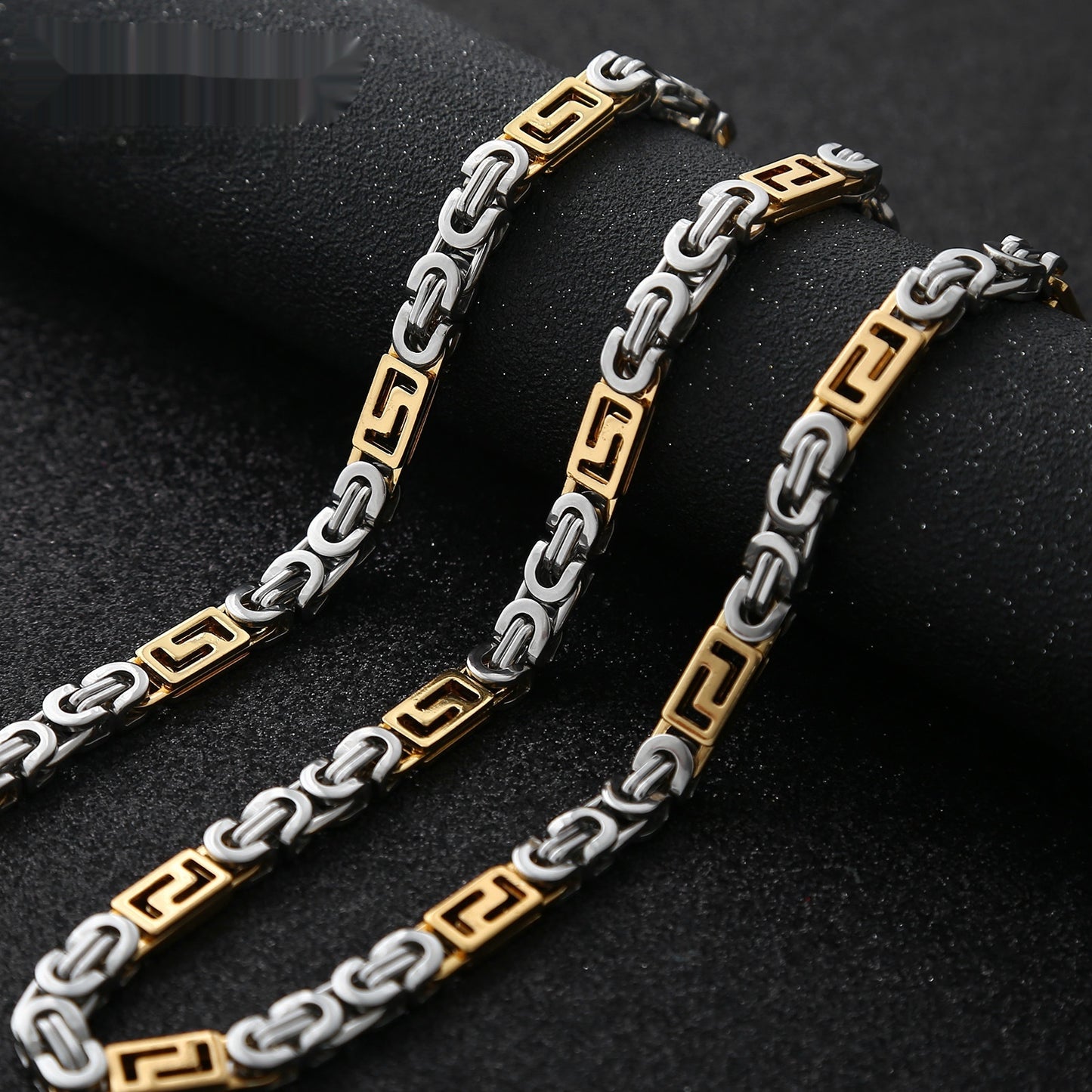 Bracciale catena acciaio fatto a mano